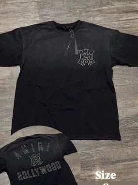 AMIRI Black Short-Sleeve Logo Tee